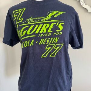 Agenda Navy and Neon Green Graphic Tee